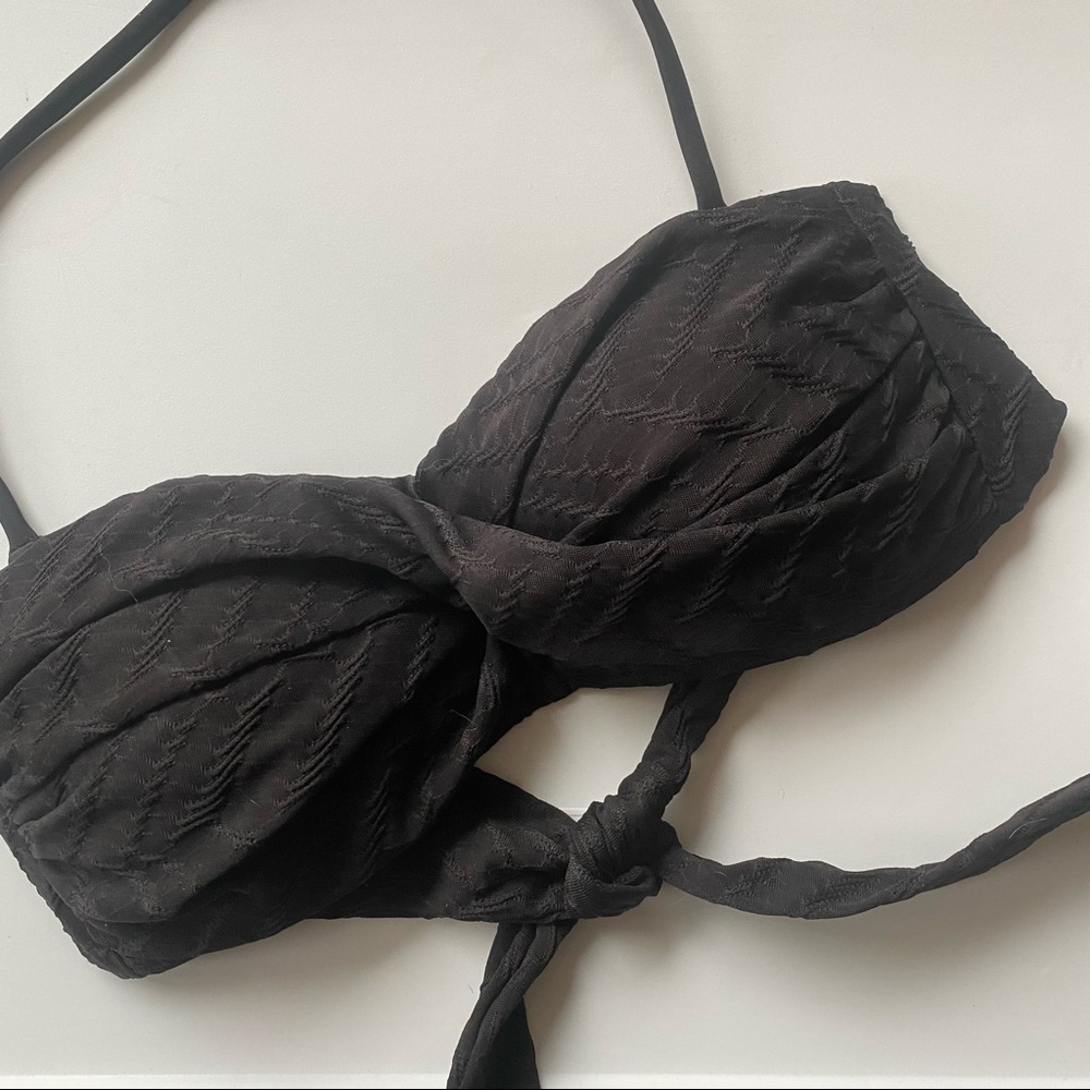 Black Bandeau Bikini with Removable Halter Strap